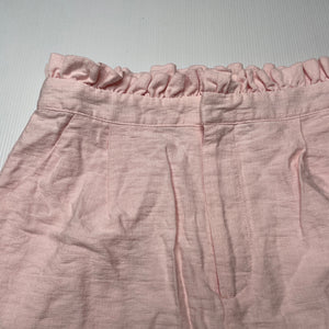 Girls Bardot Junior, pink lightweight shorts, adjustable, EUC, size 8,  