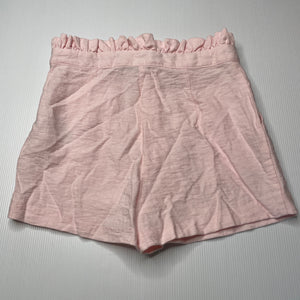 Girls Bardot Junior, pink lightweight shorts, adjustable, EUC, size 8,  