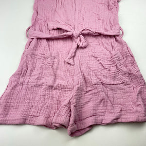 Girls Anko, pink crinkle cotton summer playsuit, GUC, size 9,  