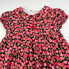Load image into Gallery viewer, Girls Stawberry Faire, lined cotton dress, strawberries, EUC, size 2, L: 49cm