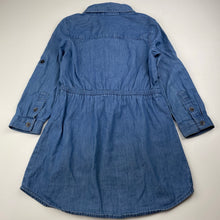 Load image into Gallery viewer, Girls Kids &amp; Co, lightweight cotton shirt dress, GUC, size 4, L: 54cm