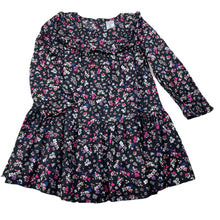 Load image into Gallery viewer, Girls Carters, lightweight floral cotton long sleeve dress, EUC, size 2, L: 46cm