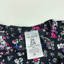 Load image into Gallery viewer, Girls Carters, lightweight floral cotton long sleeve dress, EUC, size 2, L: 46cm