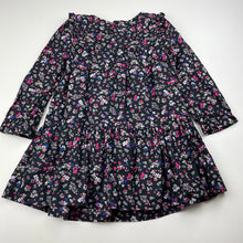 Load image into Gallery viewer, Girls Carters, lightweight floral cotton long sleeve dress, EUC, size 2, L: 46cm