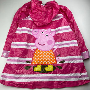 Girls Peppa Pig, PVC rain coat / jacket, L: 65cm, discolouration, FUC, size 6-7,  