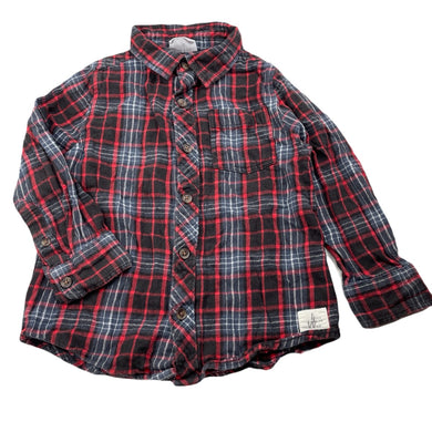 Boys Cotton On, checked cotton long sleeve shirt, GUC, size 5,  