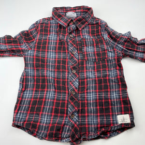 Boys Cotton On, checked cotton long sleeve shirt, GUC, size 5,  