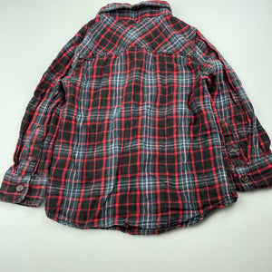 Boys Cotton On, checked cotton long sleeve shirt, GUC, size 5,  