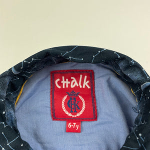 Boys Chalk, lightweight cotton long sleeve shirt, constellations, EUC, size 6-7,  