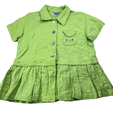 Girls Pumpkin Patch, vintage linen / cotton shirt / top, L: 43cm, armpit to armpit: 37cm, EUC, size 3-5,  
