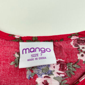 Girls Mango, floral cropped tie front top, GUC, size 7,  