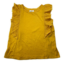 Load image into Gallery viewer, Girls Eve&#39;s Sister, mustard cotton ruffle top, GUC, size 6,  