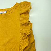 Load image into Gallery viewer, Girls Eve&#39;s Sister, mustard cotton ruffle top, GUC, size 6,  