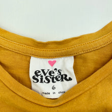 Load image into Gallery viewer, Girls Eve&#39;s Sister, mustard cotton ruffle top, GUC, size 6,  
