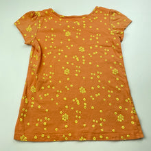 Load image into Gallery viewer, Girls Anko, orange floral cotton t-shirt / top, FUC, size 7,  