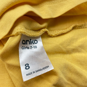 Girls Anko, yellow cotton t-shirt / top, FUC, size 8,  