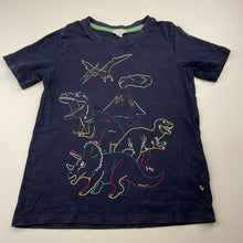 Load image into Gallery viewer, Boys Milkshake, navy cotton t-shirt / top, dinosaurs, GUC, size 7,  