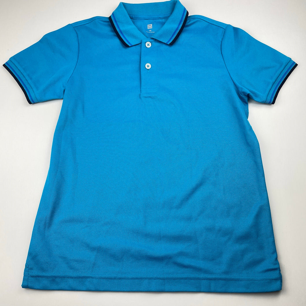 Boys Uniqlo, blue polo shirt top, EUC, size 10,  