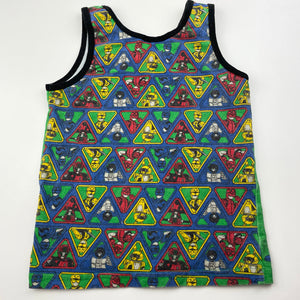 Boys Power Rangers, stretchy singlet top, wash fade, FUC, size 3-4,  