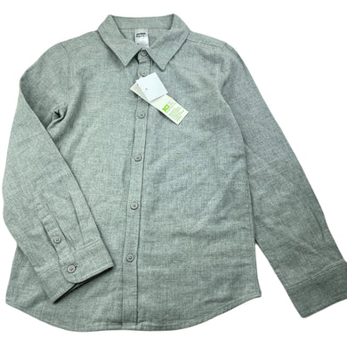 Boys Anko, grey flannel cotton long sleeve shirt, NEW, size 7,  