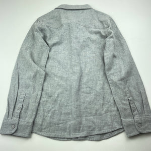 Boys Anko, grey flannel cotton long sleeve shirt, NEW, size 7,  