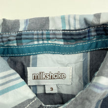 Load image into Gallery viewer, Boys Milkshake, checked cotton short sleeve shirt, GUC, size 3,  