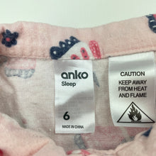 Load image into Gallery viewer, Girls Anko, flannel cotton winter pyjama top, GUC, size 6,  