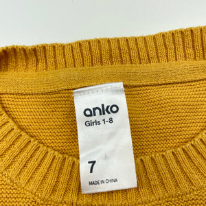 Girls Anko, knitted cotton lightweight sweater / jumper, GUC, size 7,  