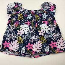 Load image into Gallery viewer, Girls Target, navy floral cotton top, GUC, size 6,  