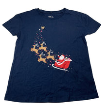 Load image into Gallery viewer, Girls Anko, navy cotton Christmas t-shirt / top, NEW, size 10,  