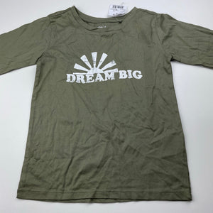 Girls Anko, khaki cotton long sleeve t-shirt / top, NEW, size 6,  