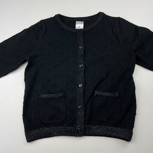 Girls Target, black knitted cardigan / sweater, GUC, size 5,  