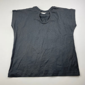 Girls Mango, grey cotton t-shirt / top, GUC, size 8,  