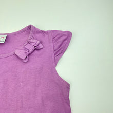 Load image into Gallery viewer, Girls All 4 Me, purple cotton top, L: 48cm, FUC, size 6,  