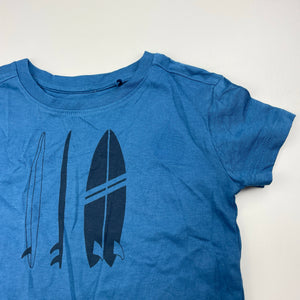 Boys Anko, blue cotton t-shirt / top, surfboards, EUC, size 4,  