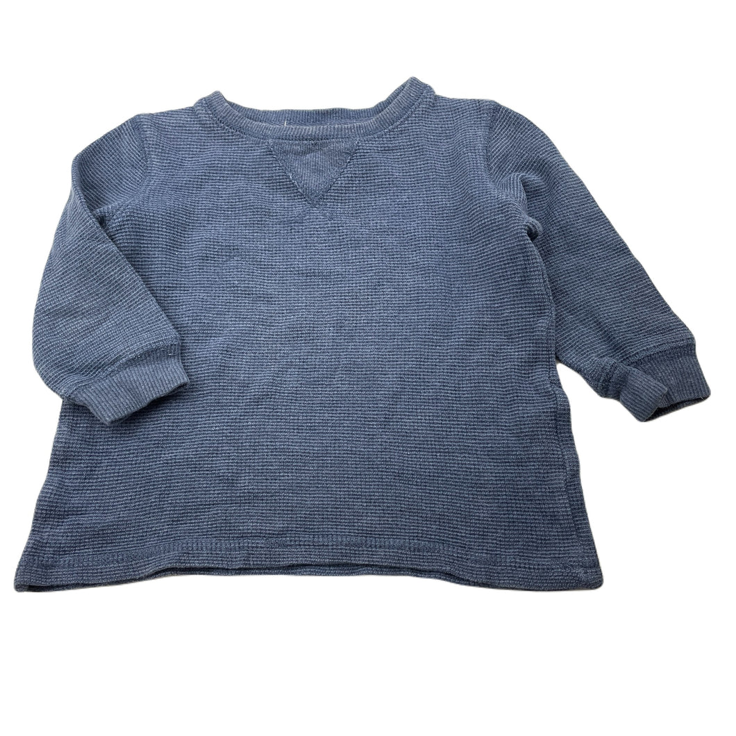 Boys Cotton On, blue waffle long sleeve top, GUC, size 2,  