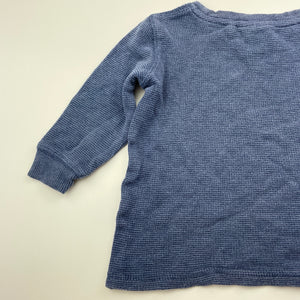 Boys Cotton On, blue waffle long sleeve top, GUC, size 2,  