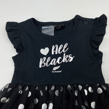 Load image into Gallery viewer, Girls All Blacks, black &amp; silver tutu romper dress, EUC, size 0,  
