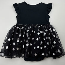 Load image into Gallery viewer, Girls All Blacks, black &amp; silver tutu romper dress, EUC, size 0,  