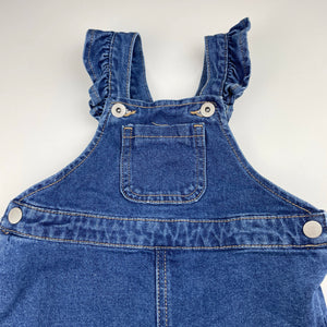 Girls Seed, blue stretch denim overalls / dungarees, EUC, size 0,  