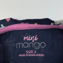 Load image into Gallery viewer, Girls Mango, navy casual long sleeve dress, unicorns, GUC, size 2, L: 41cm