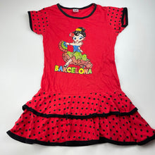 Load image into Gallery viewer, Girls NATIVE, cotton flamenco style dress, cracked print, FUC, size 4-5, L: 56cm