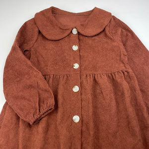 Girls SHEIN, brown casual long sleeve dress, EUC, size 5, L: 53cm