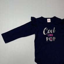 Load image into Gallery viewer, Girls Ollies Place, navy cotton bodysuit / romper, EUC, size 0,  