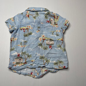 Boys Dymples, Christmas viscose / linen short sleeve shirt, EUC, size 0,  
