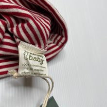 Load image into Gallery viewer, unisex Nature Baby, red &amp; white stripe organic cotton hat / beanie, NEW, size 0,  