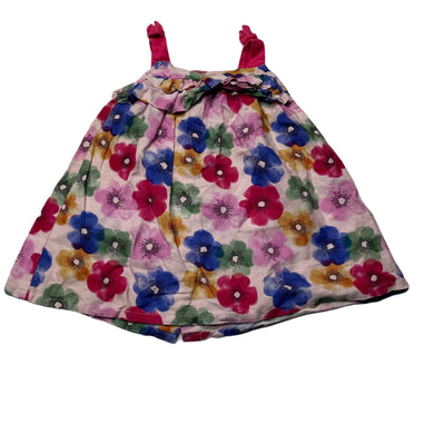 Girls Sprout, floral linen / cotton summer dress, EUC, size 0, L: 39cm