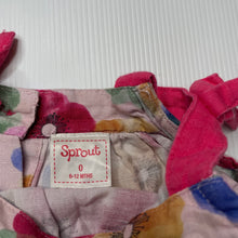 Load image into Gallery viewer, Girls Sprout, floral linen / cotton summer dress, EUC, size 0, L: 39cm