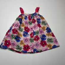 Load image into Gallery viewer, Girls Sprout, floral linen / cotton summer dress, EUC, size 0, L: 39cm