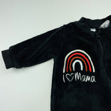 Load image into Gallery viewer, Girls Baby Berry, black fleece zip coverall / romper, GUC, size 0,  